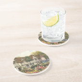 architectuur — Formele tuin Engels Katoen Zandsteen Onderzetter (Zijkant)