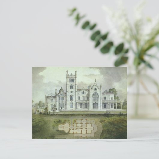  architectuur, Franse "Chateau Floor Plans" Briefkaart (Staand voorkant)