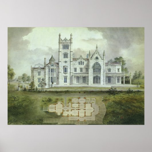  architectuur, Franse "Chateau Floor Plans" Poster (Voorkant)