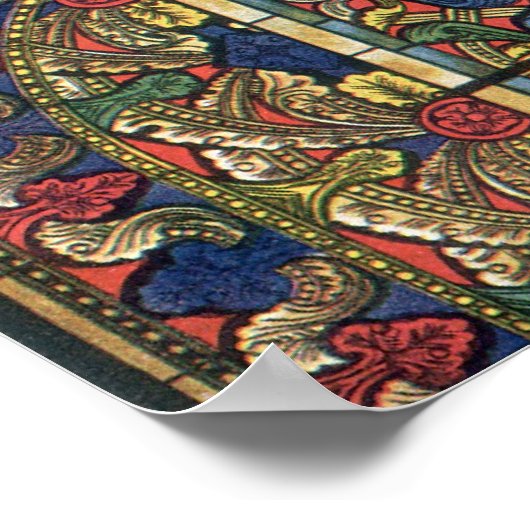  architectuur, Glas in lood kerkvenster Poster (Hoek)