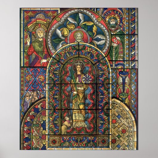  architectuur, Glas in lood kerkvenster Poster (Voorkant)