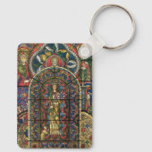  architectuur, Glas in lood kerkvenster Sleutelhanger (Achterkant)