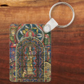  architectuur, Glas in lood kerkvenster Sleutelhanger (Achterkant)