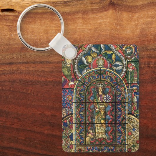  architectuur, Glas in lood kerkvenster Sleutelhanger (Voorkant)