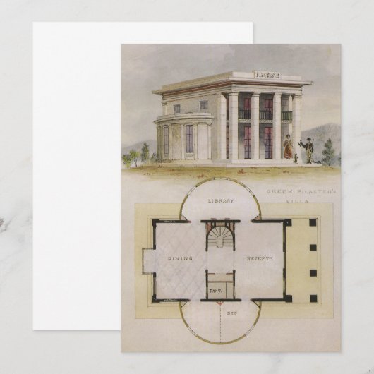 architectuur, Griekse uitnodiging Villa (Voorkant / Achterkant)