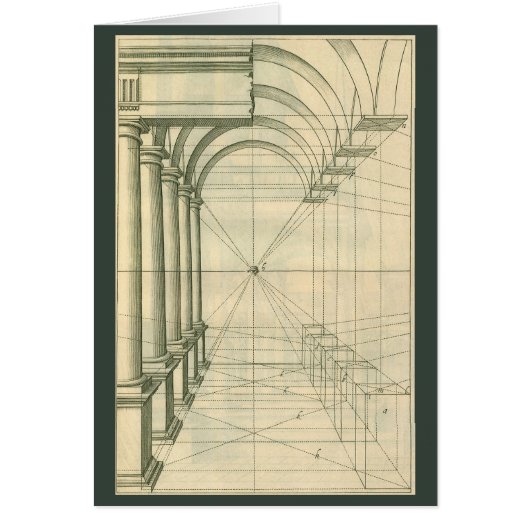  architectuur, het Perspectief van de Kolommen van (Voorkant)