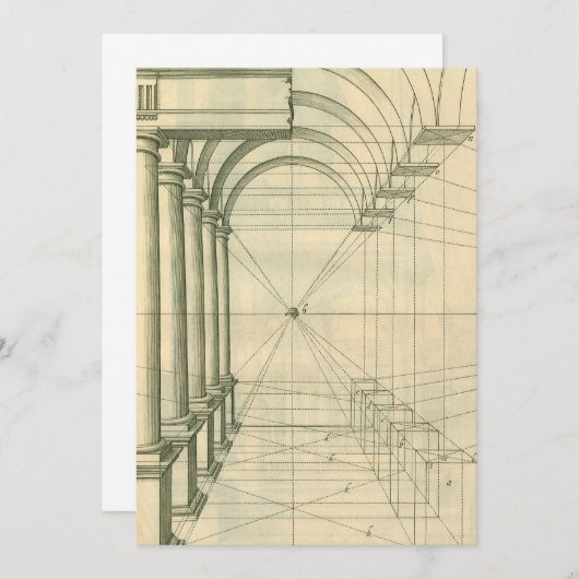  architectuur, het Perspectief van de Kolommen van (Voorkant / Achterkant)