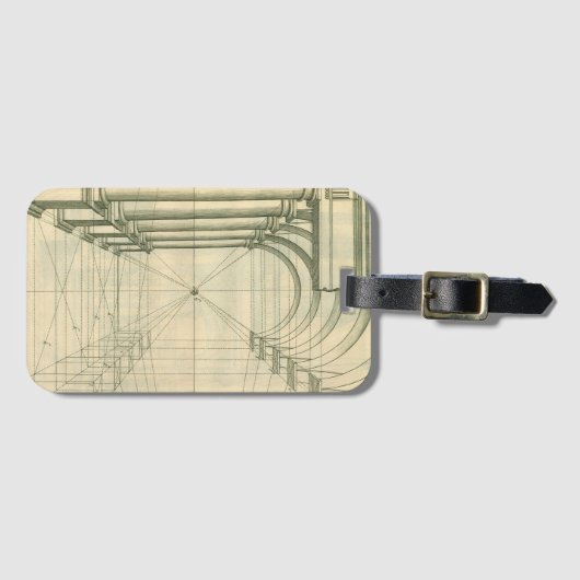  architectuur, het Perspectief van de Kolommen van Bagagelabel (Voorkant (horizontaal))