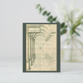  architectuur, het Perspectief van de Kolommen van Briefkaart (Staand voorkant)