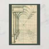  architectuur, het Perspectief van de Kolommen van Briefkaart (Voorkant)