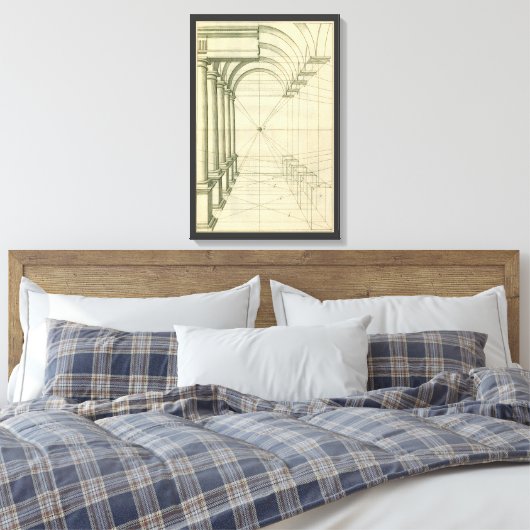 architectuur, het Perspectief van de Kolommen van Canvas Afdruk (Insitu (Slaapkamer))