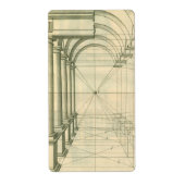  architectuur, het Perspectief van de Kolommen van Etiket (Voorkant)