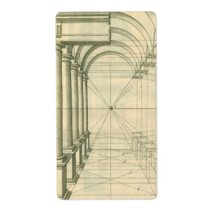 architectuur, het Perspectief van de Kolommen van Etiket