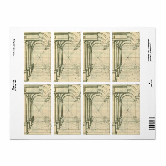  architectuur, het Perspectief van de Kolommen van Etiket (Full Sheet)