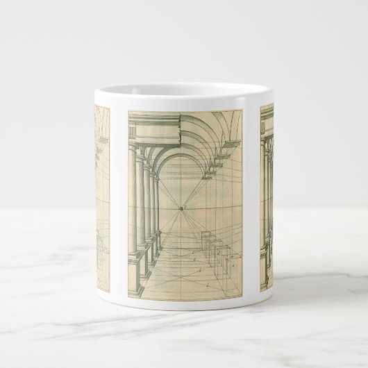 architectuur, het Perspectief van de Kolommen van Grote Koffiekop (Voorkant)