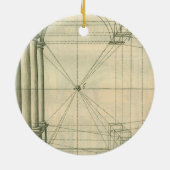 architectuur, het Perspectief van de Kolommen van Keramisch Ornament (Achterkant)