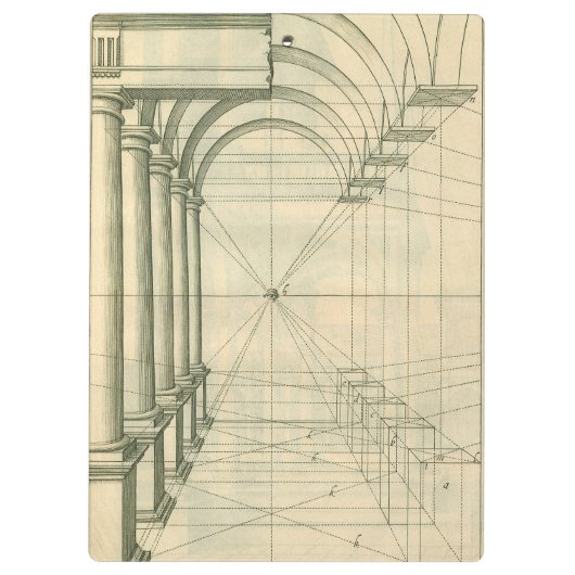  architectuur, het Perspectief van de Kolommen van Klembord (Achterkant)