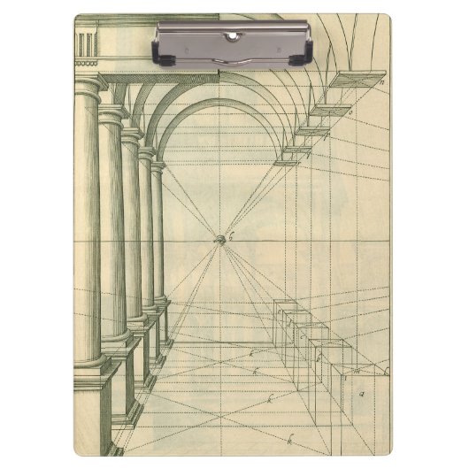 architectuur, het Perspectief van de Kolommen van Klembord (Voorkant)