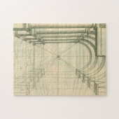 architectuur, het Perspectief van de Kolommen van Legpuzzel (Horizontaal)