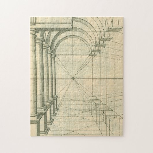 architectuur, het Perspectief van de Kolommen van Legpuzzel (Verticaal)