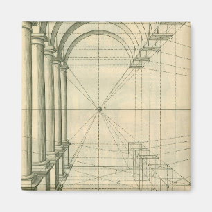  architectuur, het Perspectief van de Kolommen van Magneet
