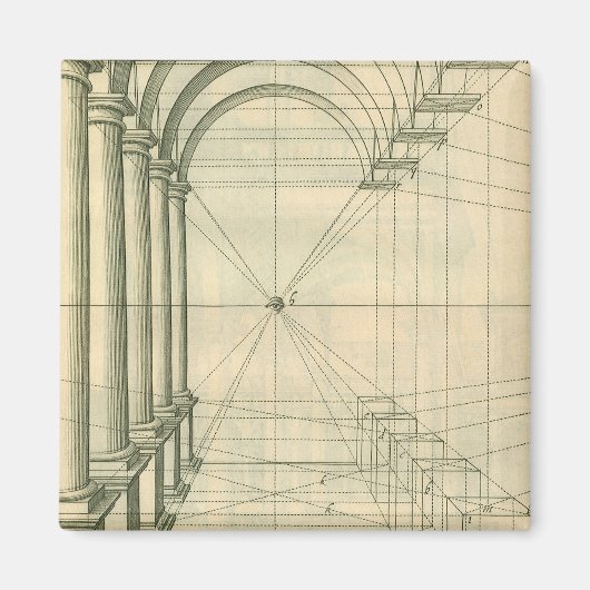  architectuur, het Perspectief van de Kolommen van Magneet (Voorkant)