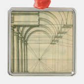 architectuur, het Perspectief van de Kolommen van Metalen Ornament (Voorkant)