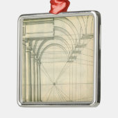 architectuur, het Perspectief van de Kolommen van Metalen Ornament (Links)