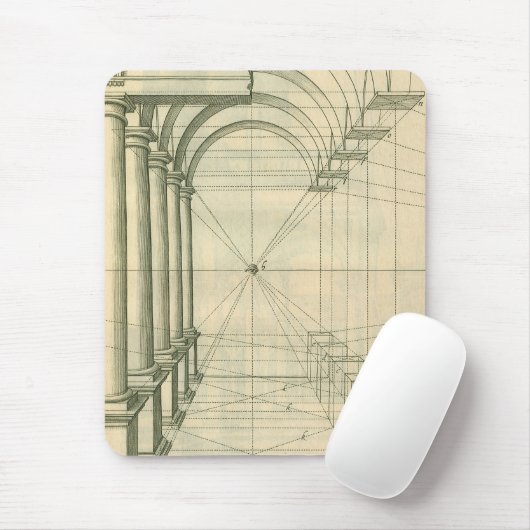 architectuur, het Perspectief van de Kolommen van Muismat (Met muis)