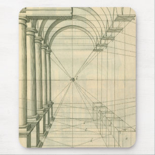 architectuur, het Perspectief van de Kolommen van Muismat