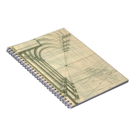  architectuur, het Perspectief van de Kolommen van Notitieboek (Rechterzijde)