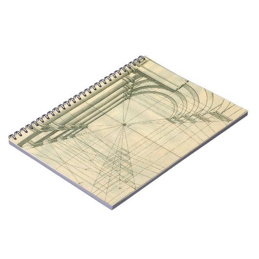  architectuur, het Perspectief van de Kolommen van Notitieboek (Linkerzijde)