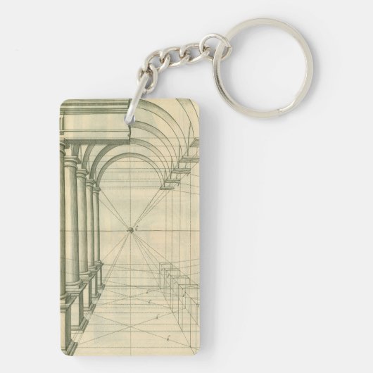 architectuur, het Perspectief van de Kolommen van Sleutelhanger (achterkant)