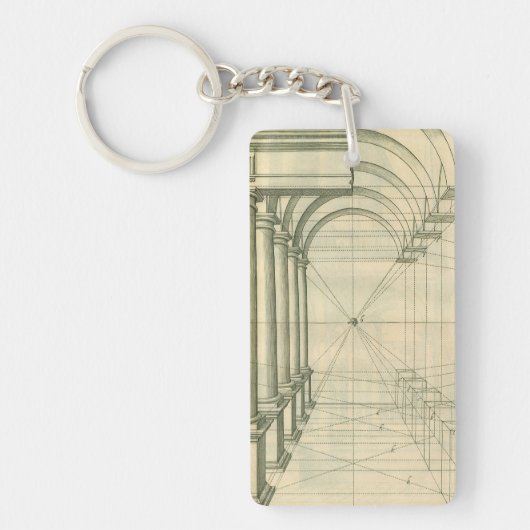 architectuur, het Perspectief van de Kolommen van Sleutelhanger (Voorkant)