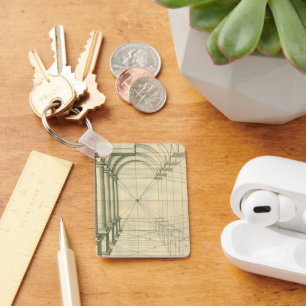  architectuur, het Perspectief van de Kolommen van Sleutelhanger