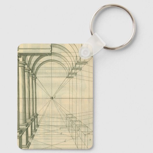 architectuur, het Perspectief van de Kolommen van Sleutelhanger (Achterkant)