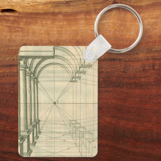 architectuur, het Perspectief van de Kolommen van Sleutelhanger (Achterkant)