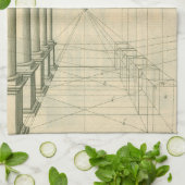  architectuur, het Perspectief van de Kolommen van Theedoek (Gevouwen)