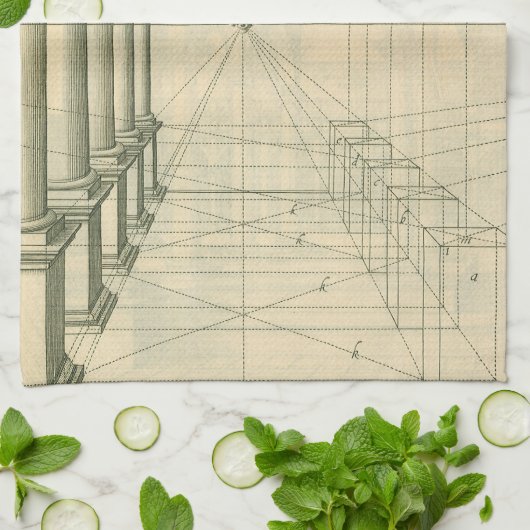  architectuur, het Perspectief van de Kolommen van Theedoek (Gevouwen)