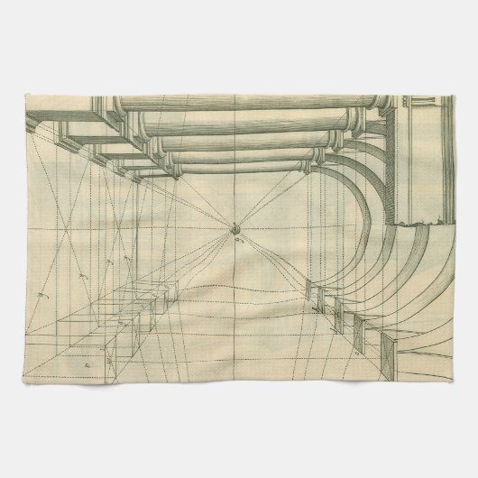  architectuur, het Perspectief van de Kolommen van Theedoek (Horizontaal)