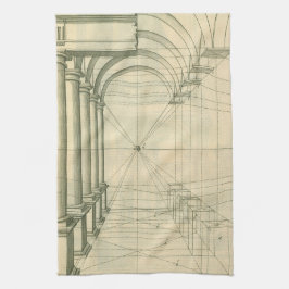  architectuur, het Perspectief van de Kolommen van Theedoek