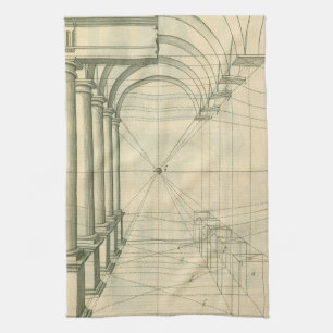  architectuur, het Perspectief van de Kolommen van Theedoek