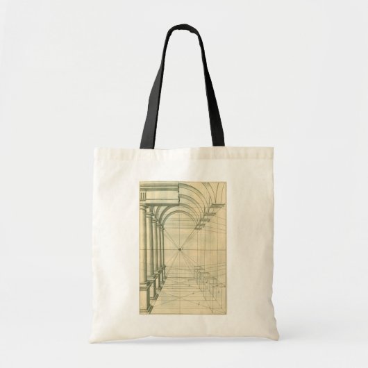  architectuur, het Perspectief van de Kolommen van Tote Bag (Voorkant)