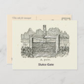 Architectuur, houten sluispoort briefkaart (Voorkant / Achterkant)