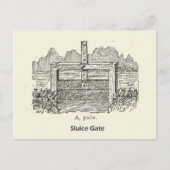 Architectuur, houten sluispoort briefkaart (Voorkant)