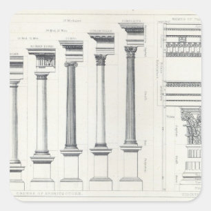 Architectuur I: Orders of Architecture Vierkante Sticker