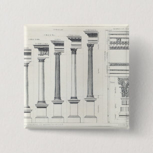 Architectuur I: Orders van architecturen Vierkante Button 5,1 Cm