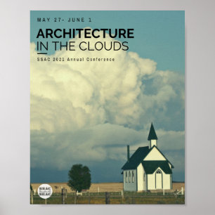 Architectuur in de wolken poster