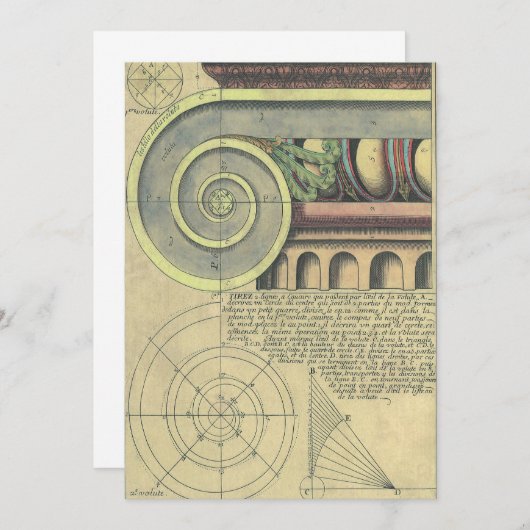 architectuur; Kapitaalvolume van Vignola (Voorkant / Achterkant)