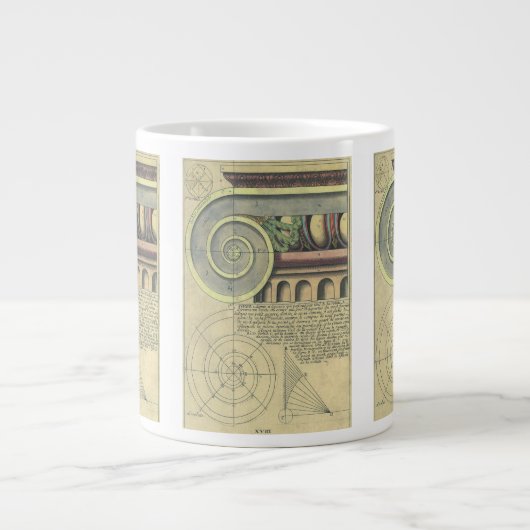  architectuur; Kapitaalvolume van Vignola Grote Koffiekop (Voorkant)